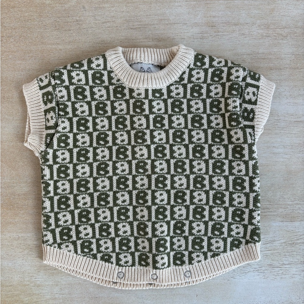 By Billie knit baby romper 0-3m